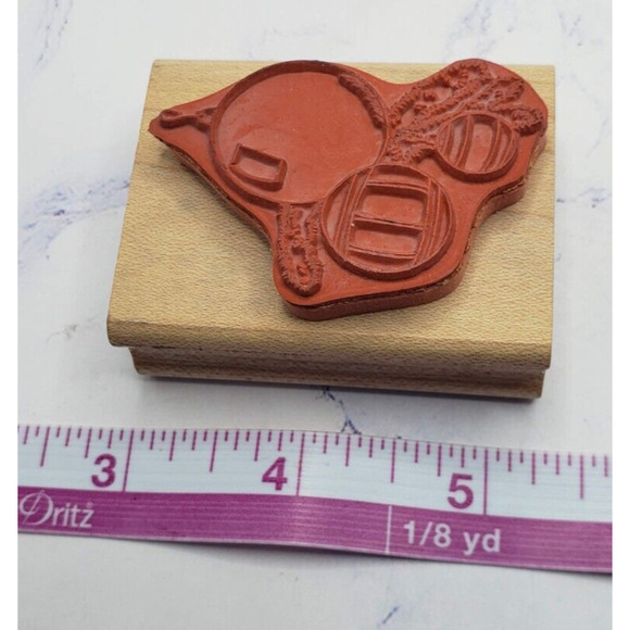 Classic Christmas Ornaments Canadian Maple Collection Wood Mounted Rubber Stamp - Picture 7 of 7